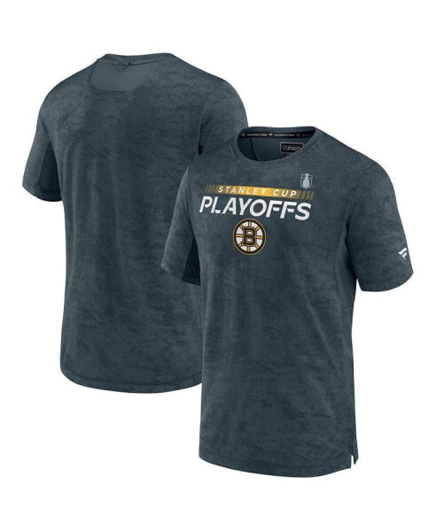 Men's Charcoal Boston Bruins Authentic Pro 2022 Stanley Cup Playoffs T-shirt