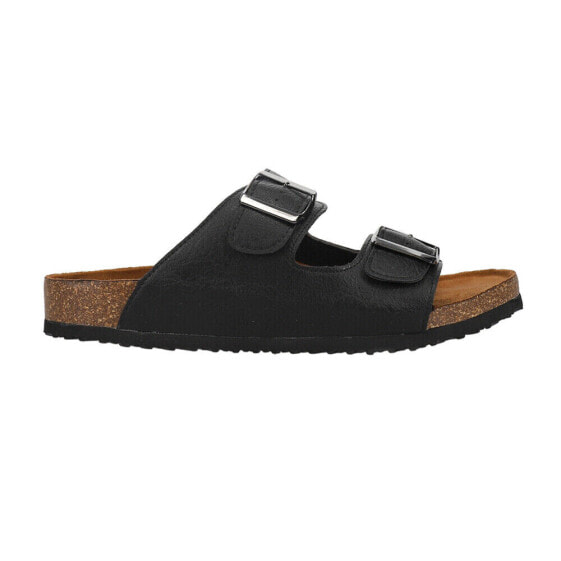 London Fog LfmBirchwood Footbed Mens Black Casual Sandals CG1620