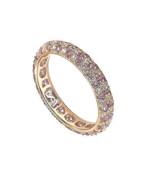 Pink Sapphire & Lab-Grown White Sapphire Pave Eternity Band Ring in Sterling Silver by Suzy Levian