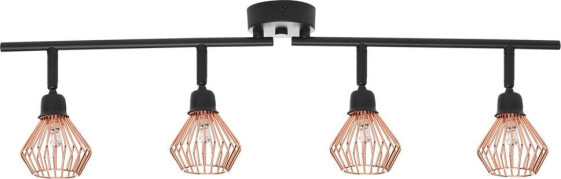 Lampa sufitowa Beliani Lampa sufitowa 4-punktowa metalowa miedziana VOLGA