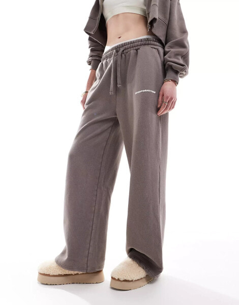 Good For Nothing co-ord straight leg joggers in brown