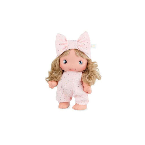 MARINA & PAU Piu Pink Monkey With Polka Dots In Case With Vinyl Body And Limbs 25 cm doll