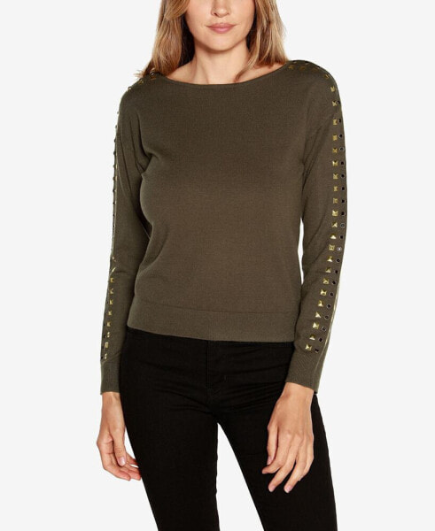 Black Label Women's Embellished Boatneck Sweater