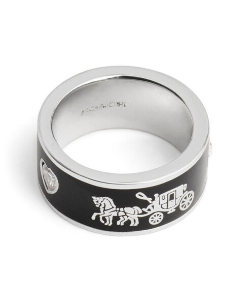 Faux Stone Signature Horse Carriage Band Rings