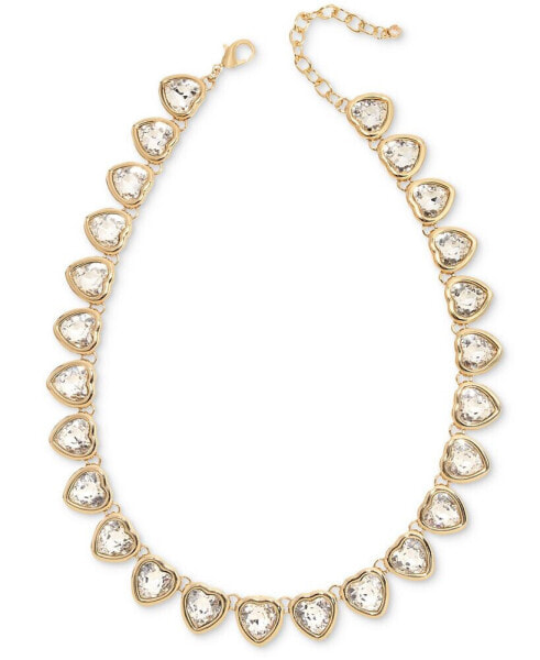 Gold-Tone Crystal Heart All-Around Collar Necklace, 16" + 2" extender, Created for Macy's
