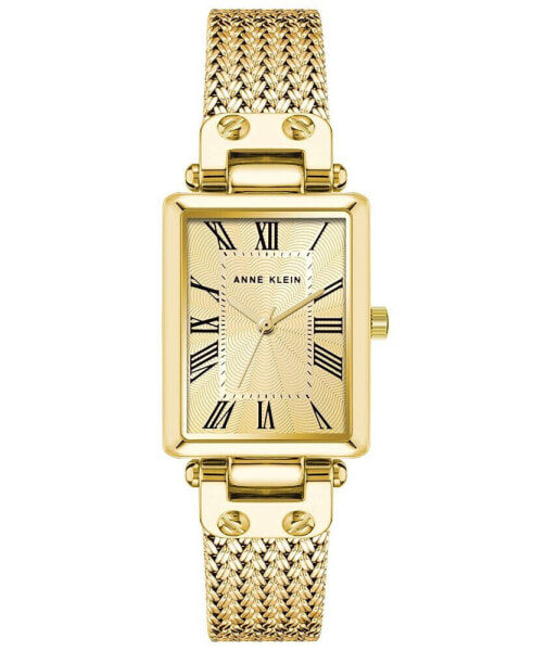 Women's Three Hand Quartz Gold-tone Stainless Steel Band Watch, 21.5mm