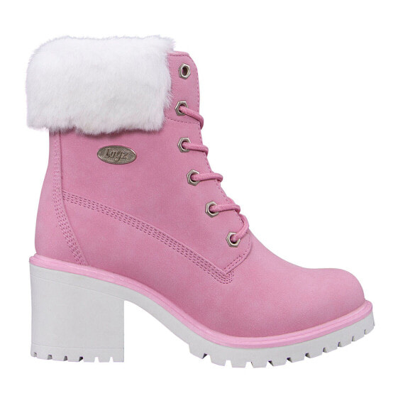 Lugz Clove Fur WCLOVFD-6556 Womens Pink Nubuck Ankle & Booties Boots 6.5