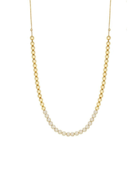 ETTIKA show Yourself 18K Gold Plated and Cubic Zirconia Bead Necklace
