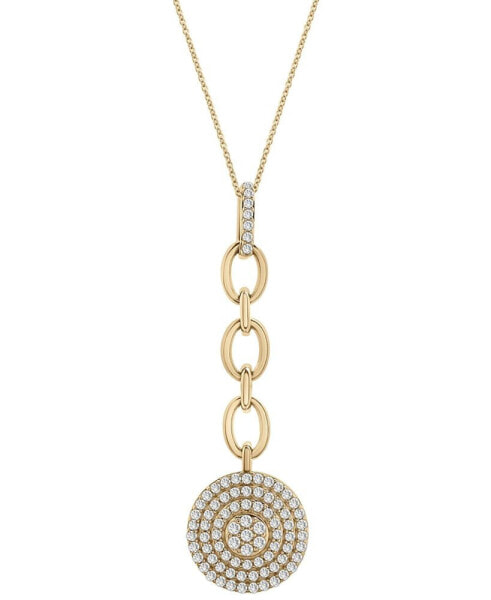 Diamond Circle Cluster Pendant Necklace (3/4 ct. t.w.) in 14k Gold, 16" + 4" extender, Created for Macy's