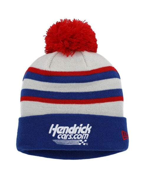 Men's Blue Kyle Larson Cuffed Knit Hat with Pom