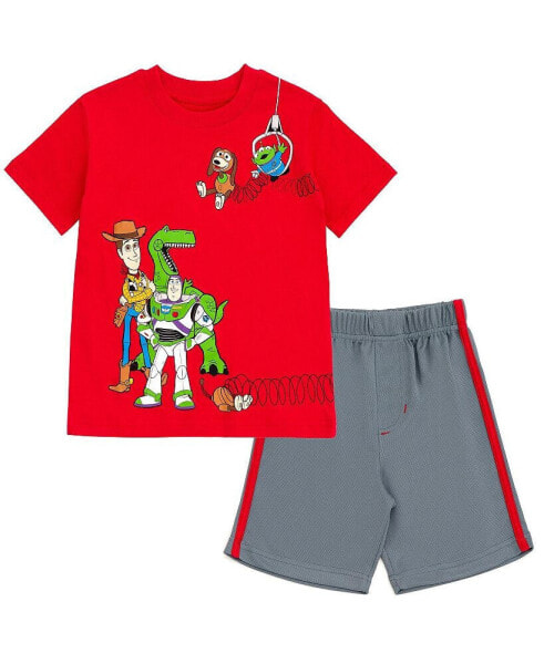 Boys Winnie the Pooh Lion King Monsters Inc. Toy Story Incredibles Lilo & Stitch T-Shirt & Mesh Shorts to