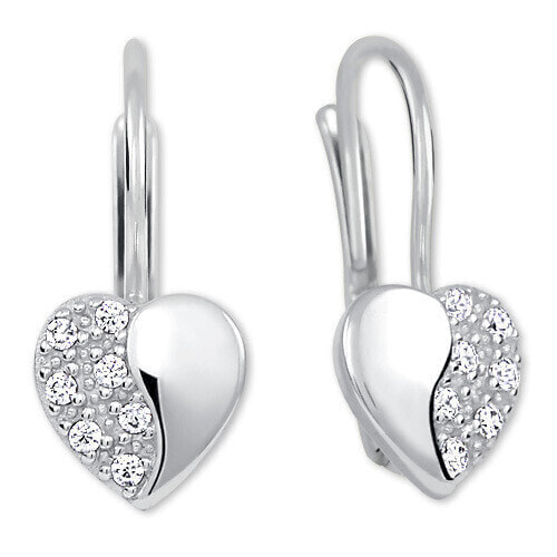 Heart earrings with crystals 239 001 00880 07