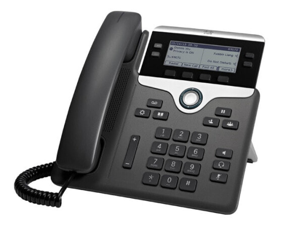 Cisco 7841 - IP Phone - Black - Silver - Wired handset - Polycarbonate - Desk/Wall - 4 lines