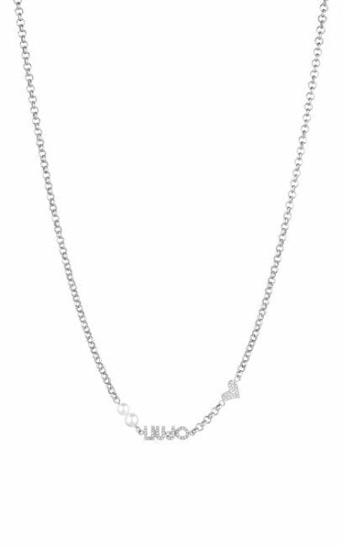 Romantic steel necklace with beads Icona LJ1689