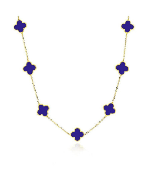 Small Lapis Clover Necklace