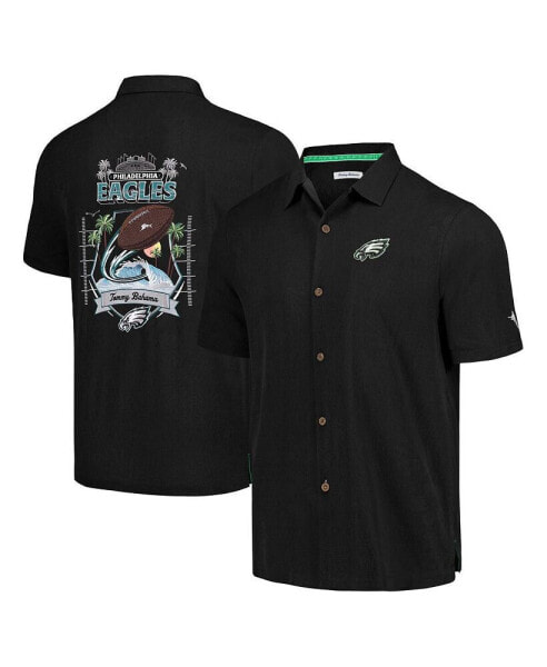 Рубашка мужская Tommy Bahama Black Philadelphia Eagles Tidal Kickoff Camp