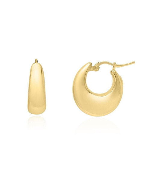 Large Saddle Hoop Earrings 14K Gold