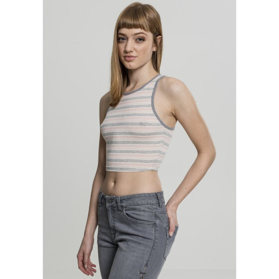 URBAN CLASSICS Crop Top Stripe sleeveless T-shirt