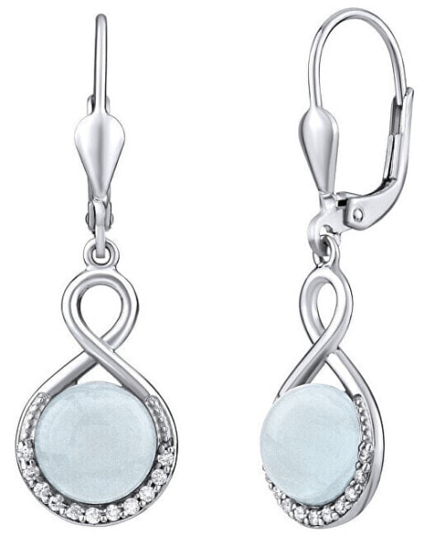Silver earrings with natural Aquamarine JST14710AQ