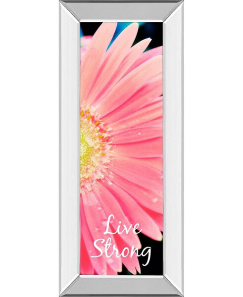 Live Strong Daisy by Susan Bryant Mirror Framed Print Wall Art - 18" x 42"