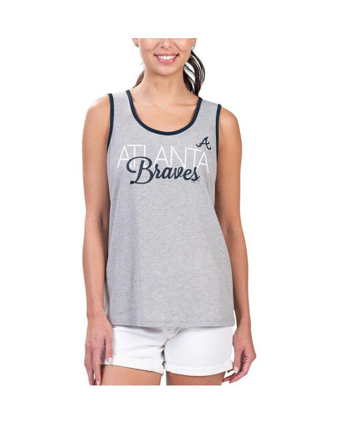 Women's Gray Atlanta Braves Fastest Lap Tank Top