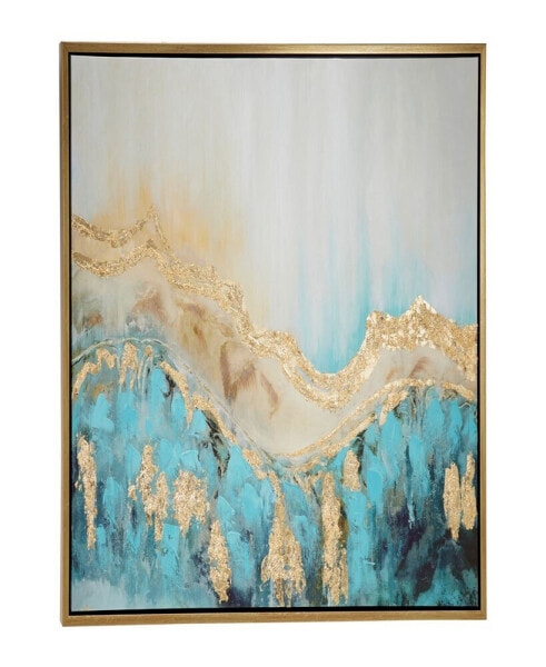Canvas Enlarge Slice Geode Framed Wall Art with Gold-Tone Frame, 47" x 2" x 35"