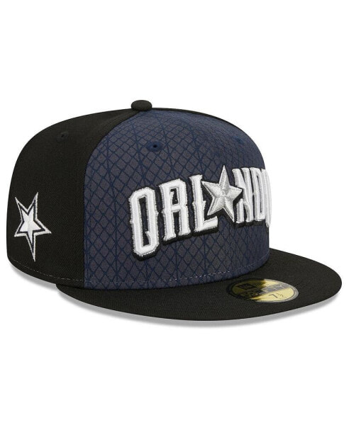 Бейсболка с козырьком New Era мужская Navy, Black Orlando Magic 2023/24 City Edition 59FIFTY.