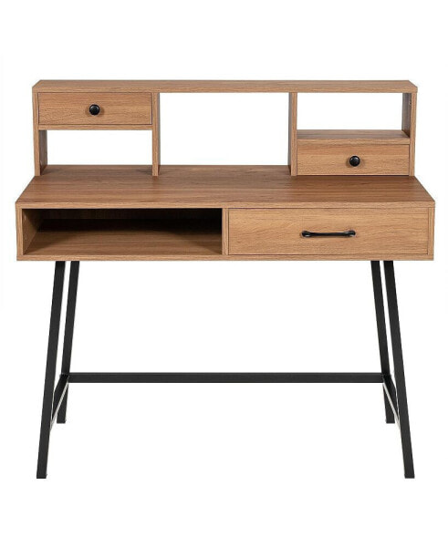 42-Inch Vanity Desk with Tabletop Shelf and 2 Drawers