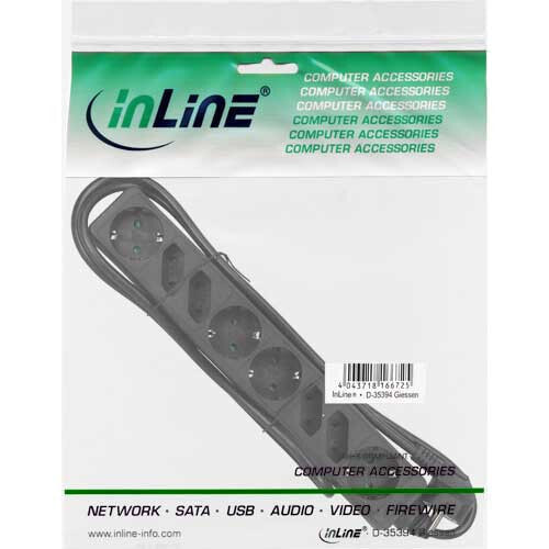 Удлинитель Inline Socket strip - 8-way - 4x CEE7/3 + 4x Euro CEE 7/16 - black - 3m