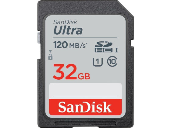 SanDisk 32GB Ultra SDHC UHS-I / Class 10 Memory Card, Speed Up to 120MB/s (SDSDU