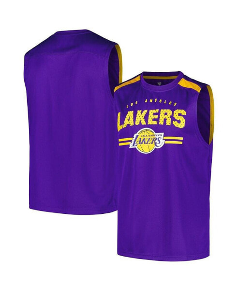 Men's Purple Los Angeles Lakers Birdseye Muscle Tank Top