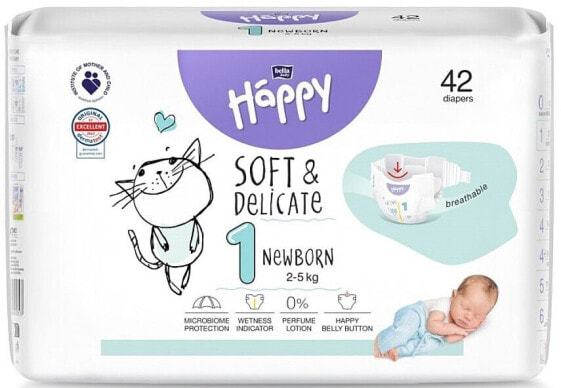 Babywindeln 2-5 kg Größe 1 Newborn 42 St.