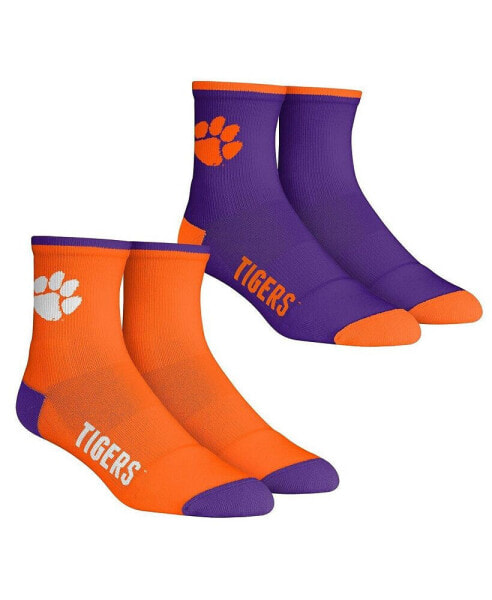 Men's Socks Clemson Tigers Core Team 2-Pack Quarter Length Sock Set