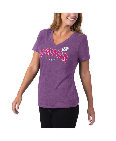 Women's Purple Alex Bowman A Game V-Neck T-Shirt