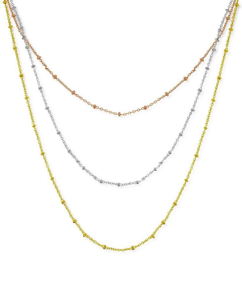 Silver Plated Beaded 18" Layered Necklace