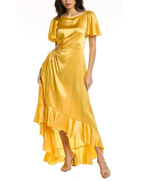 Cinq À Sept Patti Silk Midi Dress Women's Yellow 2