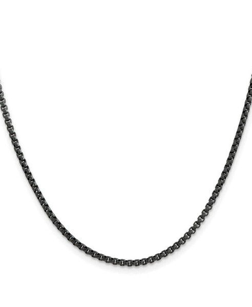 Polished Blue and Grey IP-plated 2.5mm Box Chain Necklace