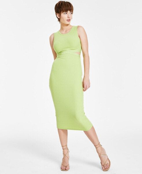 Women's Side-Cutout Sleeveless Knit Midi Dress, Created for Macy's