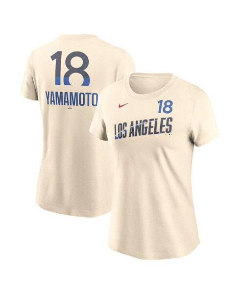 Women's Yoshinobu Yamamoto Los Angeles Dodgers 2024 City Connect Fuse Name Number T-Shirt