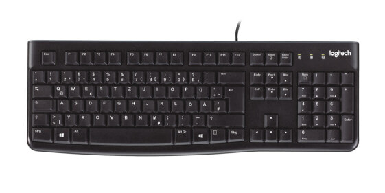 Logitech K120 Black - Full-size (100%) - USB - Black