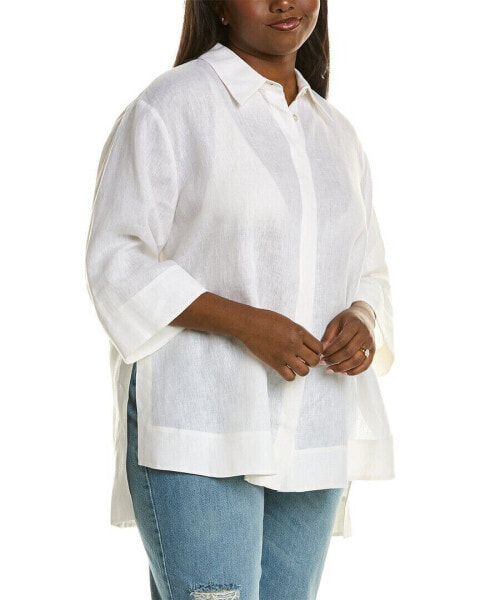 Marina Rinaldi Tattile Linen Shirt Jacket Women's 16