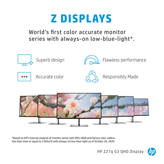 HP Z27q G3 QHD - 68.6 cm (27") - 2560 x 1440 pixels - Quad HD - LED - 5 ms - Silver