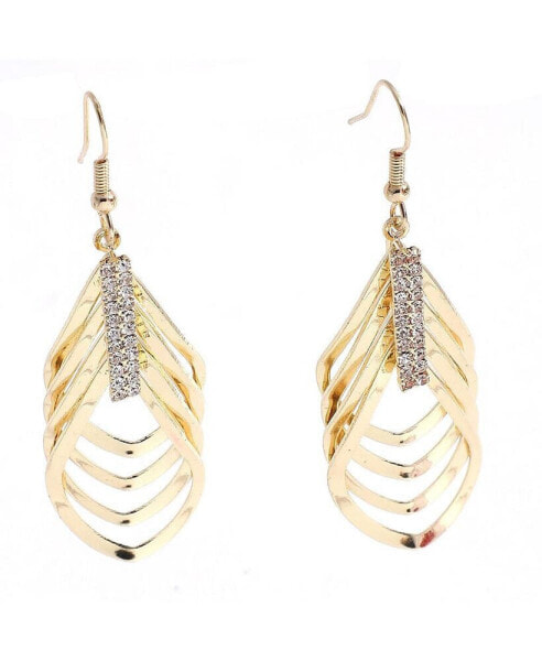 Women's Silver Ripple Drop Earrings