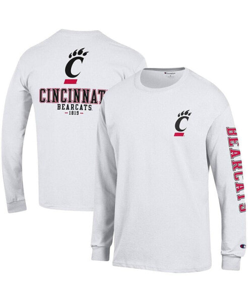 Men's White Cincinnati Bearcats Team Stack Long Sleeve T-shirt