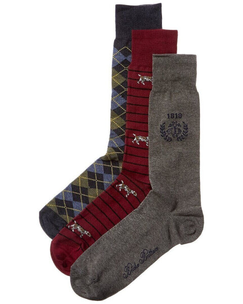 Brooks Brothers 3Pk Dog Socks Gift Box Men's Os