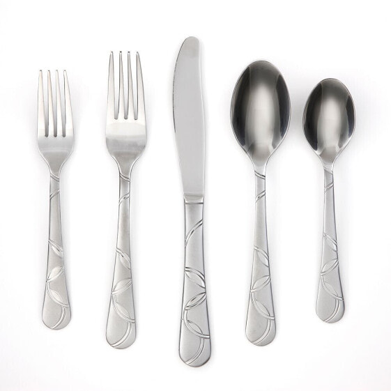 Felicity Sand 45-Piece Stainless Steel Flatware Set, Service For 8