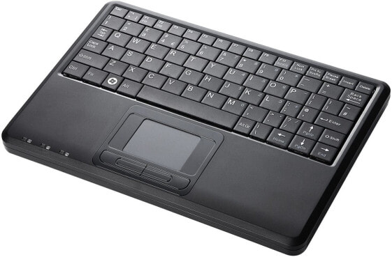 Perixx PERIBOARD-510 H Plus Super Mini Touchpad Tastatur USB mit 2-Fach USB Hub schwarz