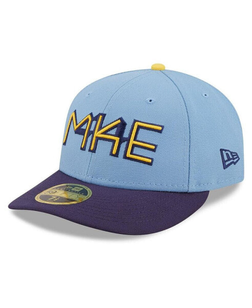 Men's Powder Blue Milwaukee Brewers City Connect Low Profile 59FIFTY Fitted Hat