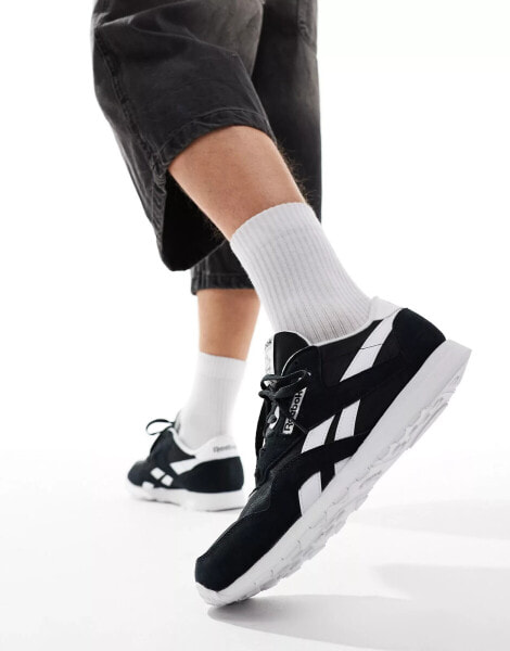 Reebok Classics Nylon trainers in black and white