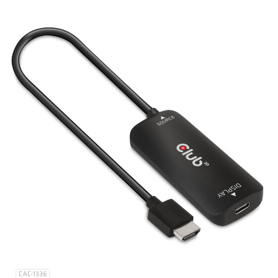 Активный адаптер Club 3D HDMI + Micro USB to USB Type-C 4K120Hz или 8K30Hz - 1 м - HDMI + USB - USB Type-C - Мужской - Женский - Прямой